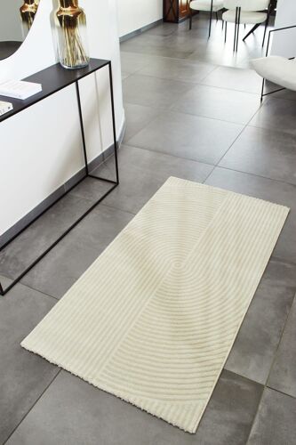 Tapis Motif En Relief Crème - 80x150