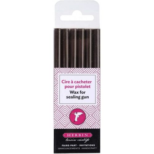 6 Bâtons De Cire À Cacheter Pour Pistolet À Cire - Marron Chocolat - Herbin