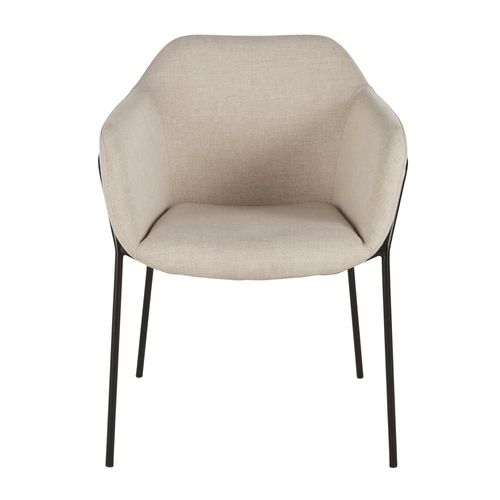 Chaise Beige Et Acier Noir