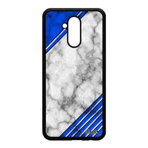 Coque marbre Mate 20 lite silicone coloré pierre bleu design granite original antichoc geometrique texture mobile moderne de Huawei