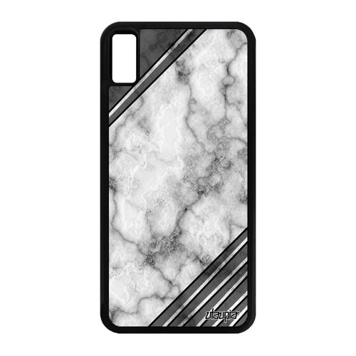Coque silicone iPhone XS Max marbre effet jolie 4G geometrie telephone granite moderne motif portable pierre fond noir metal