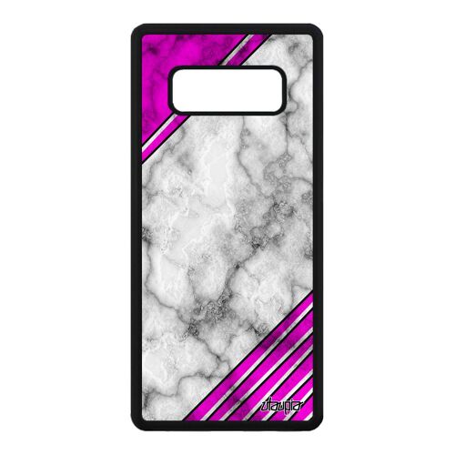 Coque Samsung Note 8 silicone marbre design ligne motif effet granite smartphone geometrique fond antichoc pierre housse rose galaxy