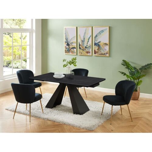 Table extensible verre trempé noir