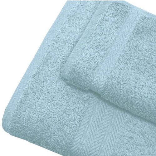 Serviette De Toilette Unie En Coton Bleu 50x100