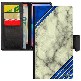 Coque Marbre Telephone Pour Iphone 13 Mini En Cuir Personnalisé Bleu Design Cover Antichoc Motif Aimantée Coloré Case Texture