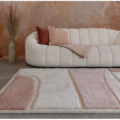 Tapis De Salon Moderne Rose 200x290 Cm