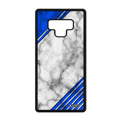 Coque Samsung Galaxy Note 9 Silicone Marbre Moderne Pas Cher Original Granite Texture Geometrique Bleu Coloré Motif Design Case