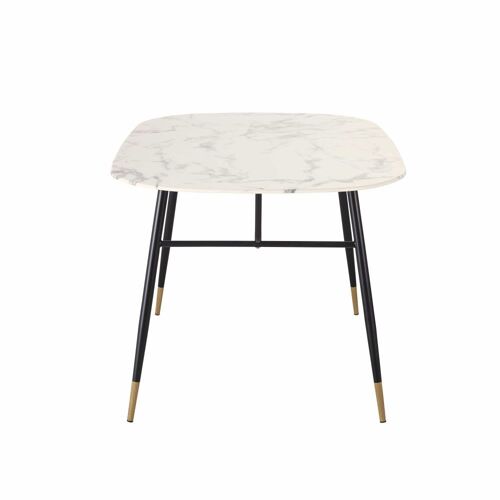 Table à manger en verre trempé effet marbre 4 personnes L140