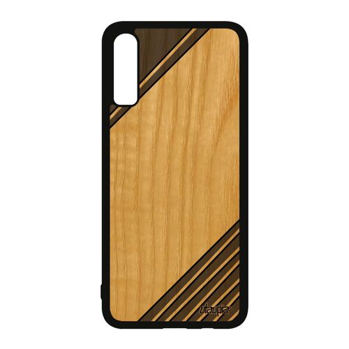 Coque Silicone Samsung A70 En Bois Moderne Design Mobile Geometrique Texture Coloré Motif De Protection Gris Etui Artisanal Galaxy