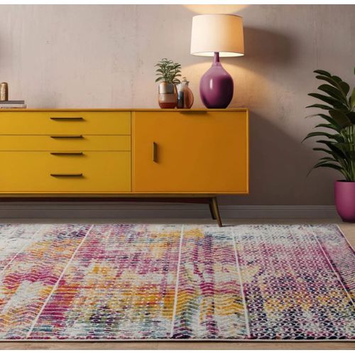 Tapis Tissé Plat Moderne Rose 080x150 Cm