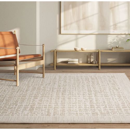 Tapis Tissé Plat Moderne Beige 160x240 Cm