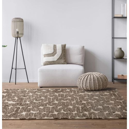 Tapis Moderne Tissé Plat Marron 120x170 Cm
