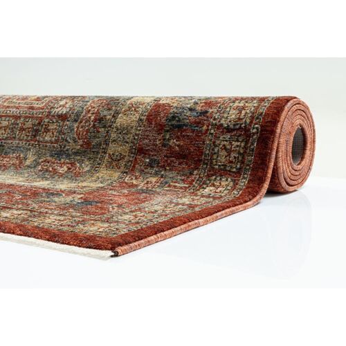 Tapis À Bordure Classique En Polyester Rouge Multicolore 60x130 Cm