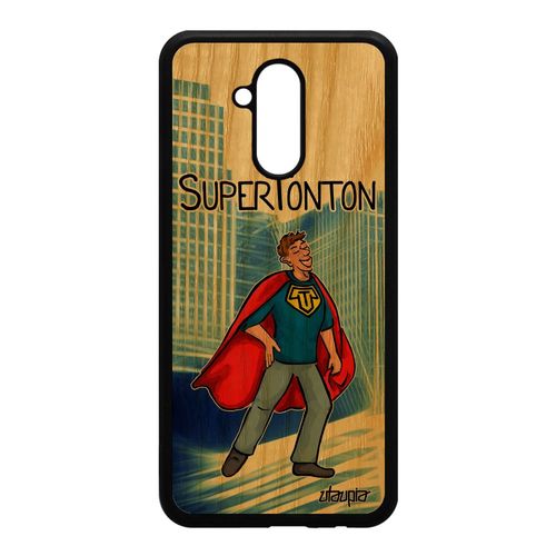Coque Pour Huawei Mate 20 Lite Bois Silicone Super Tonton Bleu Telephone Heros Comics Bande Dessinée Oncle De Protection 4g Enfant