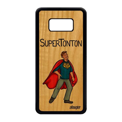 Coque super tonton pour Samsung S8 bois silicone portable bande dessinée housse humour comics rouge humoristique drole oncle galaxy