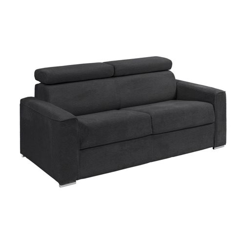 Canapé Convertible Velours 4 Places Gris