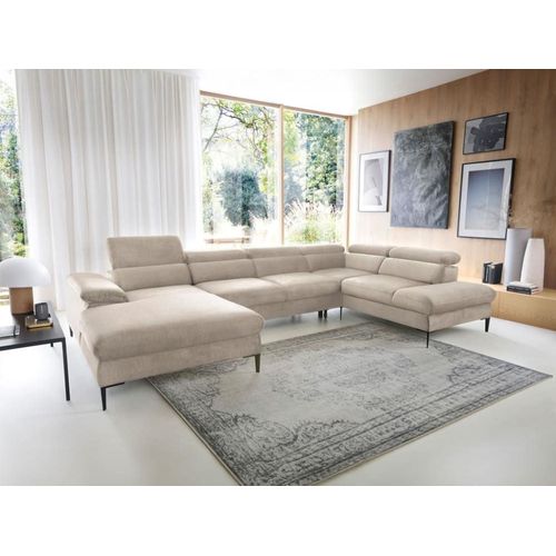 Canapé D'angle Velours 7 Places Beige