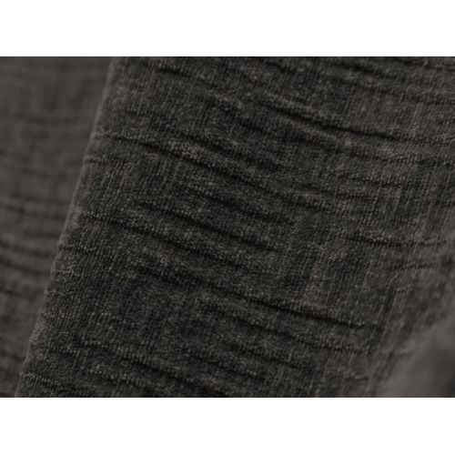 Canapé D'angle Symétrique 7 Places En Tissu Chenille Gris Foncé