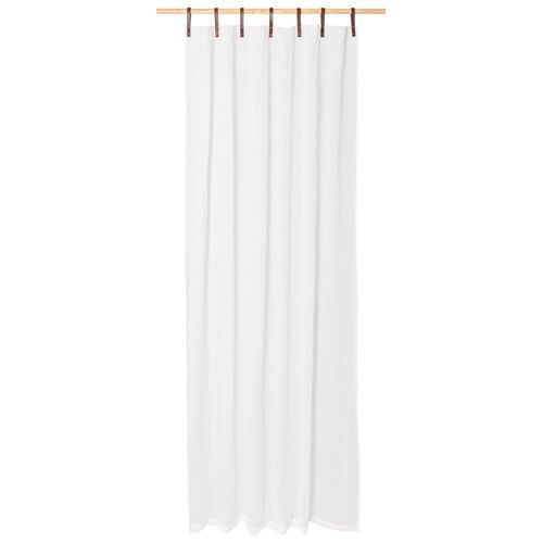 Panneau Voilage Finition Pattes Aspect Cuir Blanc 245 X 135