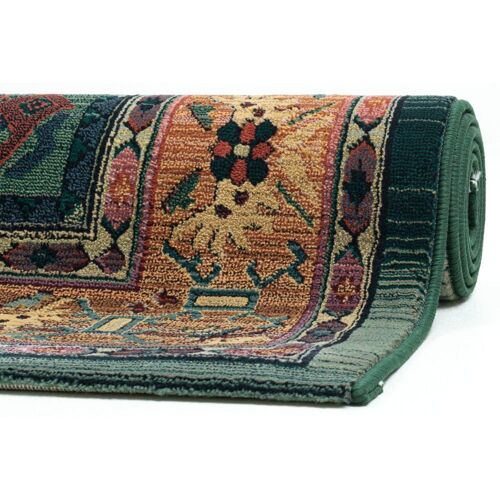 Tapis D'orient Nomade Tissé Machine - Vert 90x160 Cm