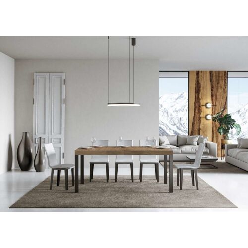 Table extensible 90x180/440 cm effet bois chêne nature