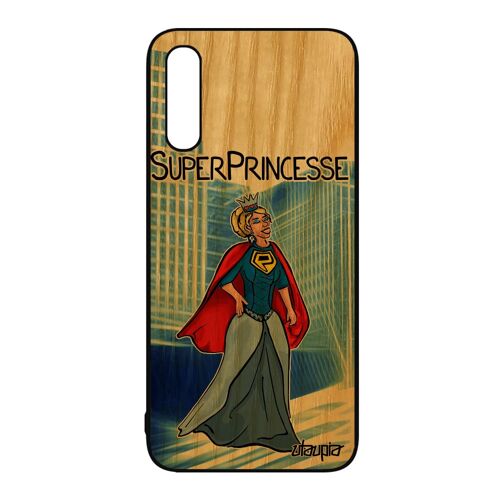 Coque A50 En Bois Silicone Super Princesse Heros Humour Drole Comique Caoutchouc Case Etui Comics Bleu Bande Dessinée Samsung Galaxy