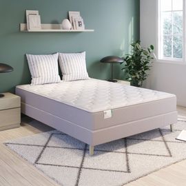 Ensemble 160x200 Matelas ressorts ensachés ferme H22 + sommier