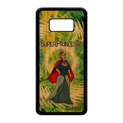 Coque silicone antichoc Samsung S8 en bois super princesse cadeau de noel telephone drole comics bd vert texte comique humour galaxy