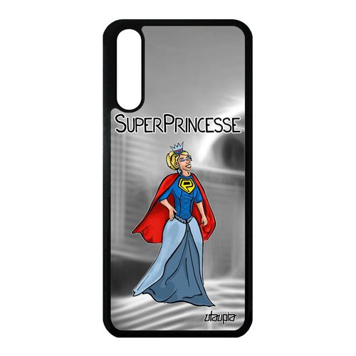 Coque Super Princesse Pour Huawei P20 Silicone Gris Humoristique Fille Tpu Texte Bumper Case Bande Dessinée Eml-L29 Comics Humour De