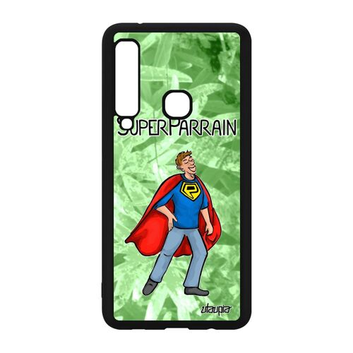 Coque silicone Samsung A9 2018 super parrain humour drole comique bd heros rigide original vert de protection housse comics galaxy
