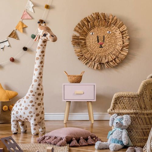 Table De Chevet Pour Enfants Rose Avec 1 Tiroir