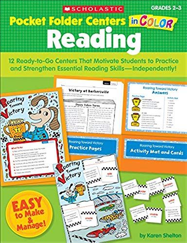 Pocket-Folder Centers In Color: Reading, Grades 2-3: 12 Ready-To-Go Centers That Motivate Students To Practice And Strengthen Essential Reading Skills