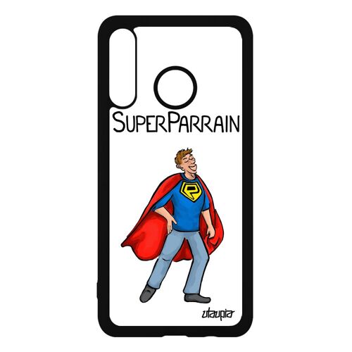Coque De Protection Pour Huawei P30 Lite Silicone Super Parrain Drole Dessin Humour Comics Heros Telephone Comique Smartphone Etui
