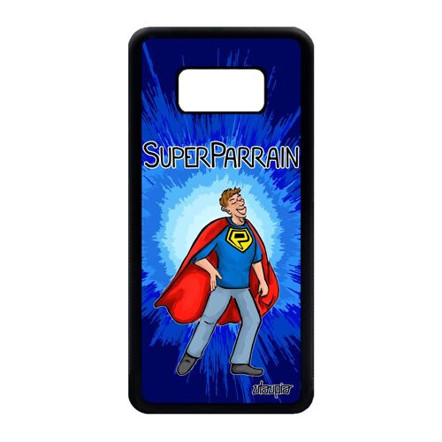 Coque Samsung S8 Silicone Super Parrain Heros Tpu Drole Comics Bande Dessinée Texte Humour Housse Naissance Garcon Pas Cher Galaxy