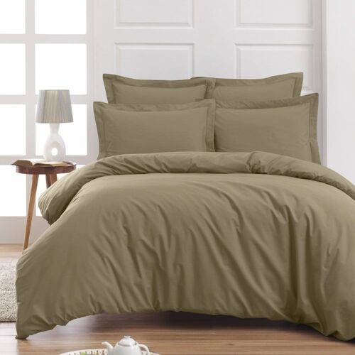 Drap Housse En Percale De Coton Taupe 80x200 Cm