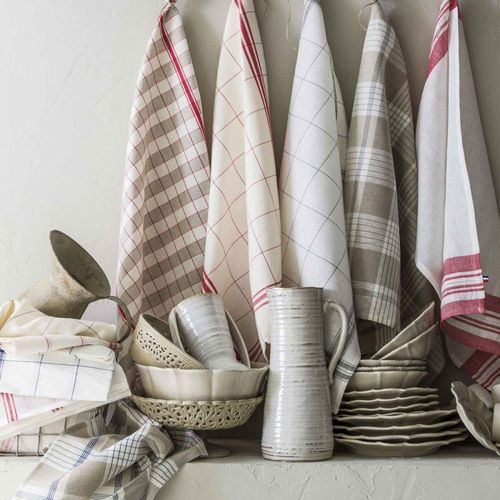 Torchon En Lin Et Coton Gris 50x75