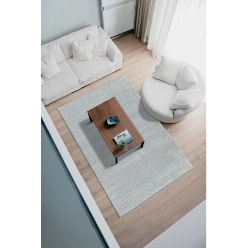 Tapis Avec Effet Relief Très Doux Bleu 120 X 170