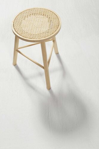 Tapis Rond Tufté Mèches Rases (15 Mm) Blanc 120 D