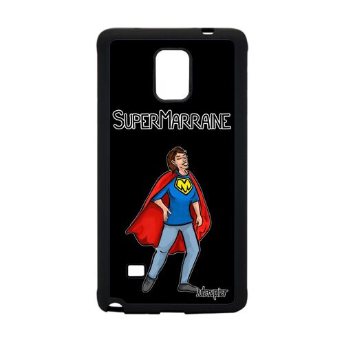 Coque Note 4 Silicone Super Marraine Personnalisé Enfant Humour Cadeau D'anniversaire Texte Drole Antichoc Comics Bd Samsung Galaxy