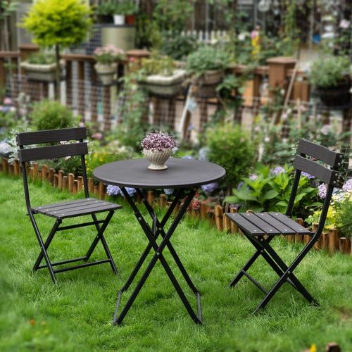 Table De Jardin Pliante Noir Et Gris Foncé
