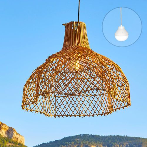 Suspension Solaire Bohème Rotin Beige D60 Cm