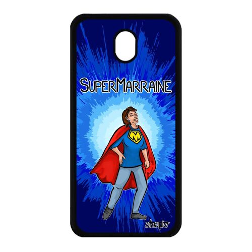 Coque Silicone Samsung Galaxy J7 2017 Pro Super Marraine Antichoc Metal Rigide Naissance Garcon Portable Texte Bande Dessinée Comics