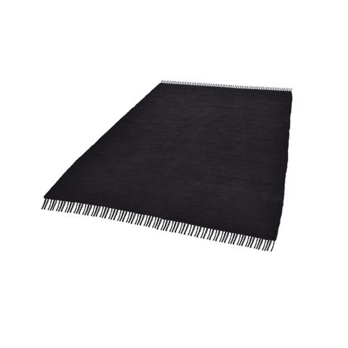 Tapis Réversible En Coton - Tissé À La Main - Noir 160x230