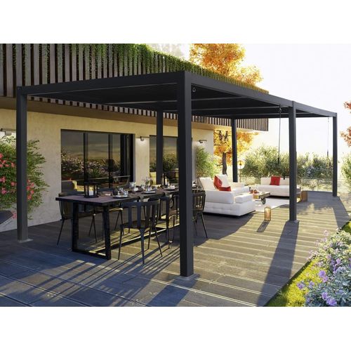 Pergola Bioclimatique Aluminium Gris 292 X 574 X 224 Cm
