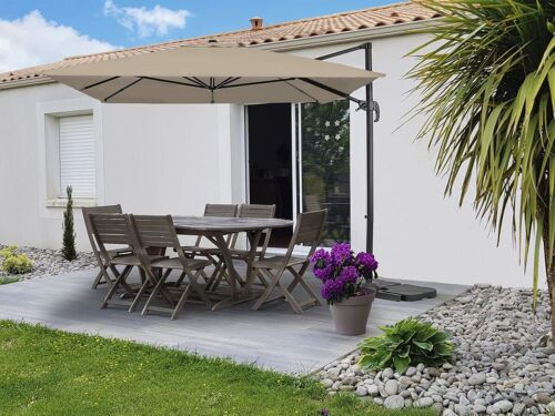 Parasol Jardin Aluminium Taupe 370 X 278 X 261 Cm