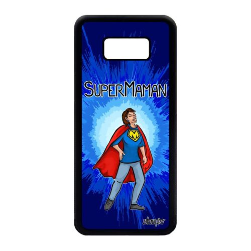 Coque Silicone Pour Samsung S8 Plus Super Maman Naissance Garcon Texte Mere Famille Bande Dessinée Comics Housse Humoristique Galaxy