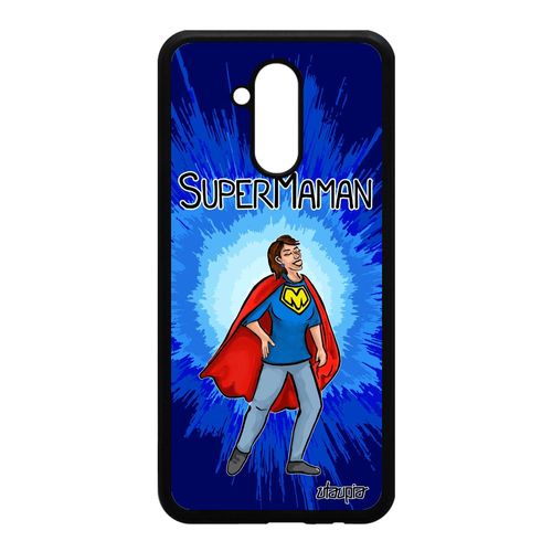 Coque Super Maman Huawei Mate 20 Lite Silicone Bleu Humour Famille Original Texte Naissance Garcon Humoristique 4g Drole Portable De