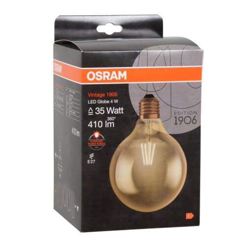 Ampoule Globe En Verre Clair Ambré Blanc Chaud