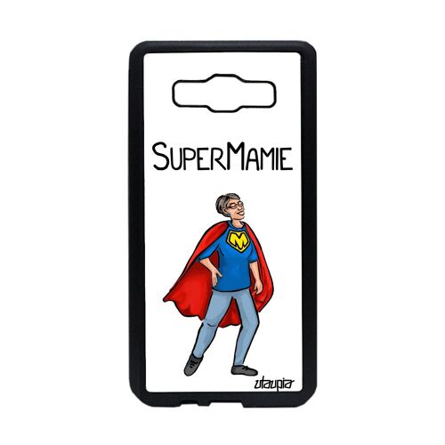 Coque A5 2015 silicone super mamie blanc enfant souple heros portable drole mobile humour original dessin etui texte Samsung galaxy