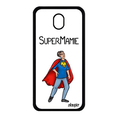 Coque Pour Galaxy J7 2017 Pro Silicone Super Mamie Comique Enfant Mamy Blanc Comics Grand Mere Texte Drole De Made In France Samsung
